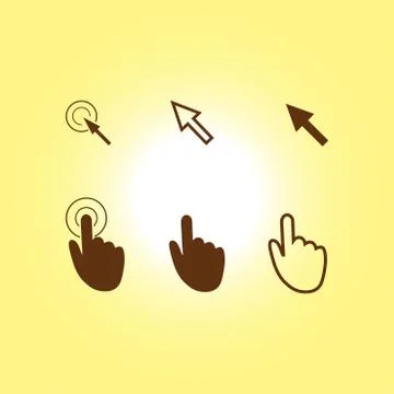 Mouse, hand, arrow Ilustración de archivo