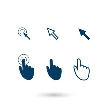 Mouse, hand, arrow Illustrazione stock