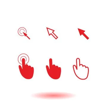 Mouse, hand, arrow Ilustración de archivo