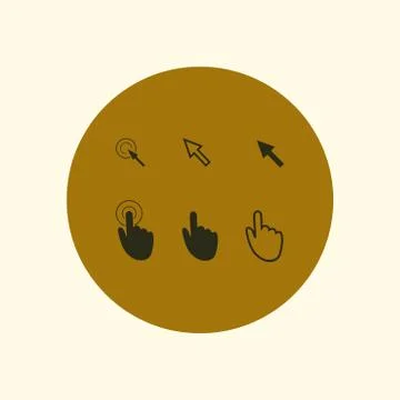 Mouse, hand, arrow Illustrazione stock