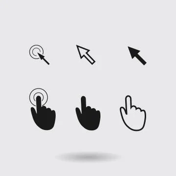 Mouse, hand, arrow Illustrazione stock