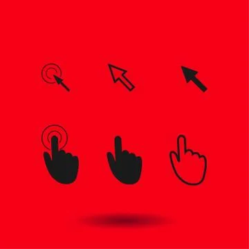 Mouse, hand, arrow Illustrazione stock