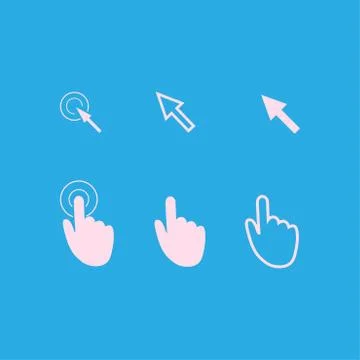 Mouse, hand, arrow Ilustración de archivo
