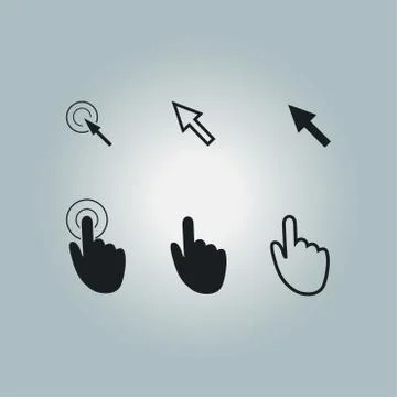 Mouse, hand, arrow Illustrazione stock