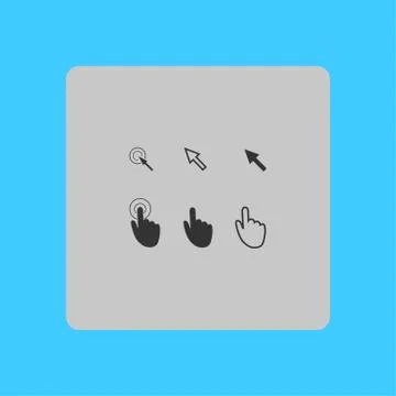 Mouse, hand, arrow. Ilustración de archivo