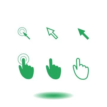 Mouse, hand, arrow Ilustración de archivo