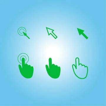 Mouse, hand, arrow. Stock Illustration