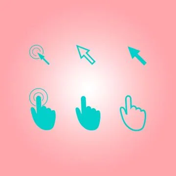 Mouse, hand, arrow. Ilustración de archivo