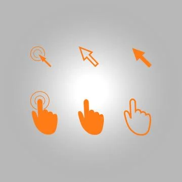 Mouse, hand, arrow. Ilustración de archivo