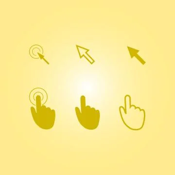 Mouse, hand, arrow. Illustrazione stock