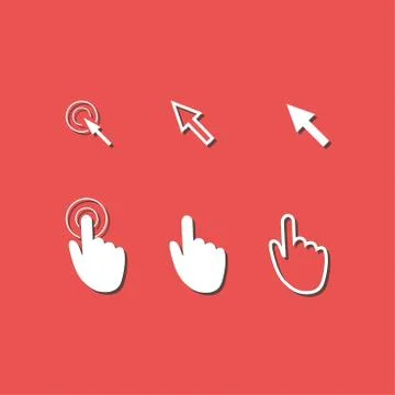 Mouse, hand, arrow. Ilustración de archivo