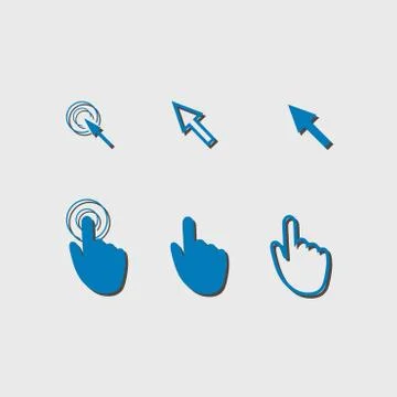 Mouse, hand, arrow. Ilustración de archivo