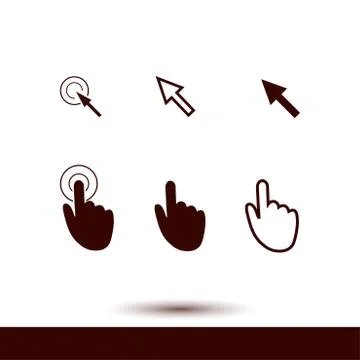 Mouse, hand, arrow. Stock Illustration