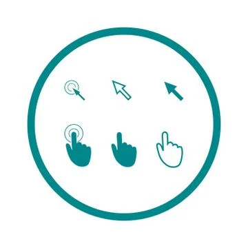 Mouse, hand, arrow. 스톡 일러스트