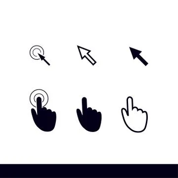 Mouse, hand, arrow. Ilustración de archivo