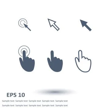 Mouse, hand, arrow. Ilustración de archivo