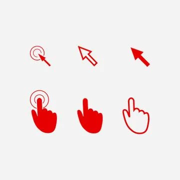Mouse, hand, arrow. Ilustración de archivo