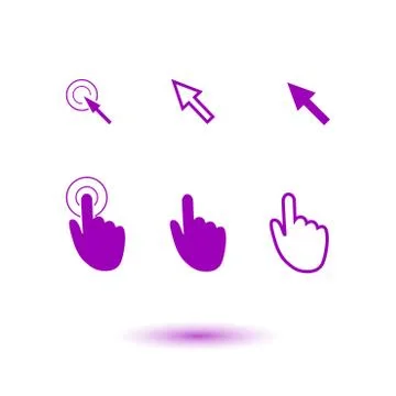 Mouse, hand, arrow. Ilustración de archivo