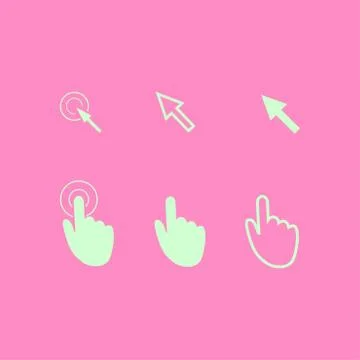 Mouse, hand, arrow. Illustrazione stock