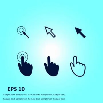 Mouse, hand, arrow. Ilustración de archivo