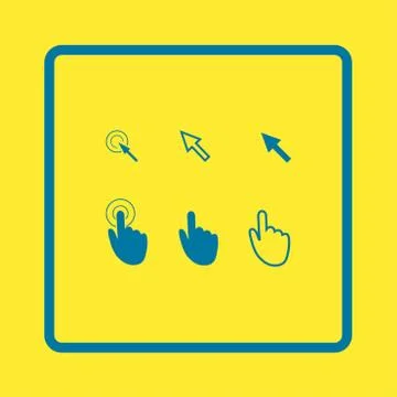 Mouse, hand, arrow. Ilustración de archivo