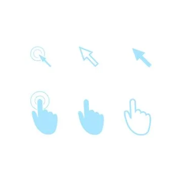 Mouse, hand, arrow. Ilustración de archivo