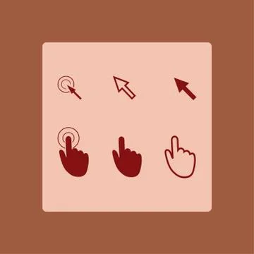 Mouse, hand, arrow. Stock Illustration