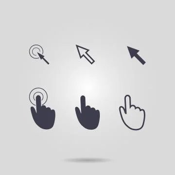 Mouse, hand, arrow. Stock Illustration