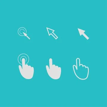 Mouse, hand, arrow. Ilustración de archivo
