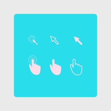 Mouse, hand, arrow. Ilustración de archivo