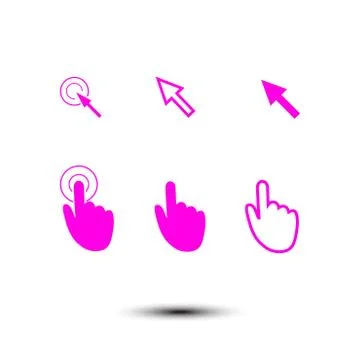 Mouse, hand, arrow. Stock Illustration