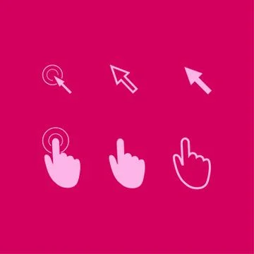 Mouse, hand, arrow. Ilustración de archivo