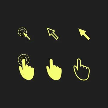 Mouse, hand, arrow. Ilustración de archivo