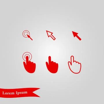 Mouse, hand, arrow. Stock Illustration