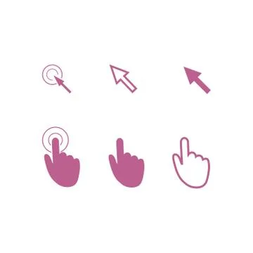 Mouse, hand, arrow. Illustrazione stock