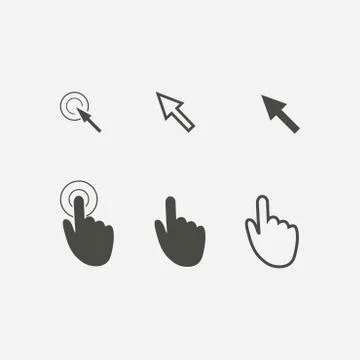 Mouse, hand, arrow. Ilustración de archivo