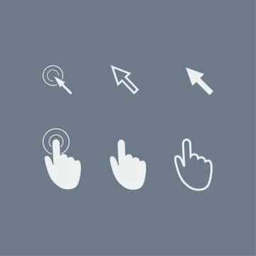 Mouse, hand, arrow. Ilustración de archivo