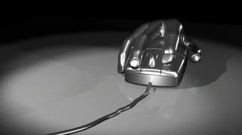 Mouse-Hand Chrome. Loop. HD. Stock Footage