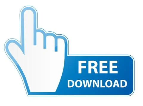 Mouse hand cursor on free download button illustration Stock Illustration
