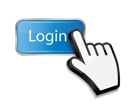 Mouse hand cursor on login button illustration Stock Illustration