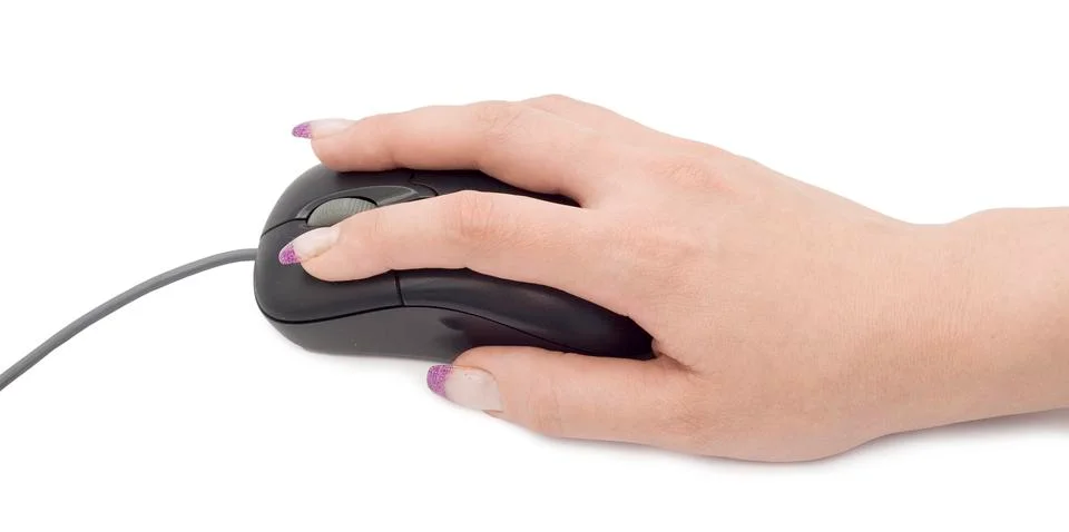 Mouse in hand Stock Photos