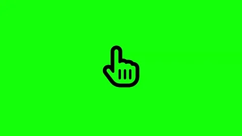 Mouse hand pointer click and double click animation on green screen Stock Footage 258858908