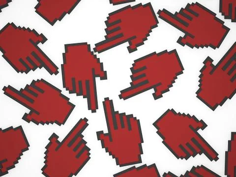 Mouse hand pointer concept on white Illustrazione stock