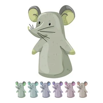Mouse hand puppet cartoon vector graphic Stock Illustration