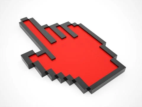 Mouse hand red isolated on white background 库存插图