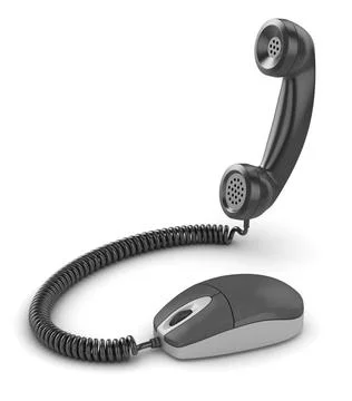 Mouse with handset Mouse with handset , This is a 3d computer generated im... Stock Photos