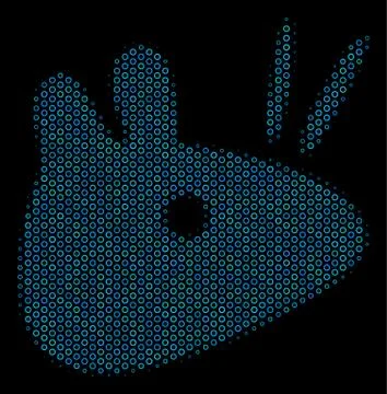 Mouse Head Composition Icon of Halftone Circles イラスト素材