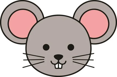 Mouse head, minimal simple vector illustration Stock Illustration