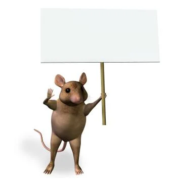 Mouse Holding Sign Stock Illustration