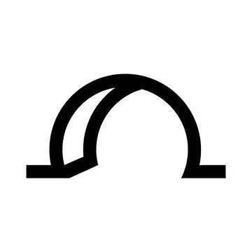 Mouse hole door line icon. Animal entrance. Vector isolated on white background. Stock Illustration